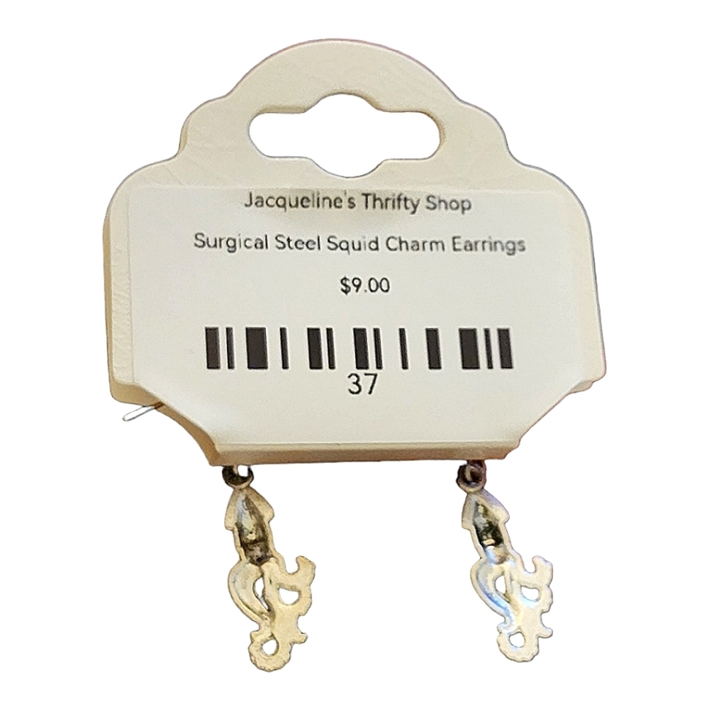 💖Handmade Squid Charm Earrings - Picture 2 of 2